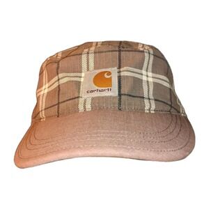 Carhartt Military Hat Painter Cap Plaid Adjustable Back,  Cotton, Hidden Pocket‎